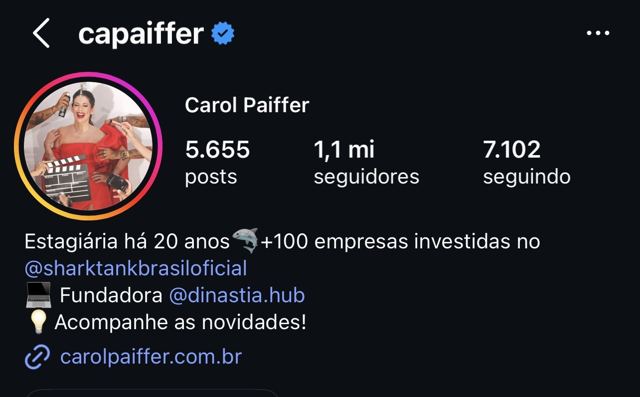 Instagram profile: Carol Paiffer